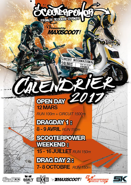 Le calendrier officiel des épreuves Scooterpower 2017