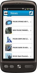 Application Polini pour Android, sur l'Android Market de Google