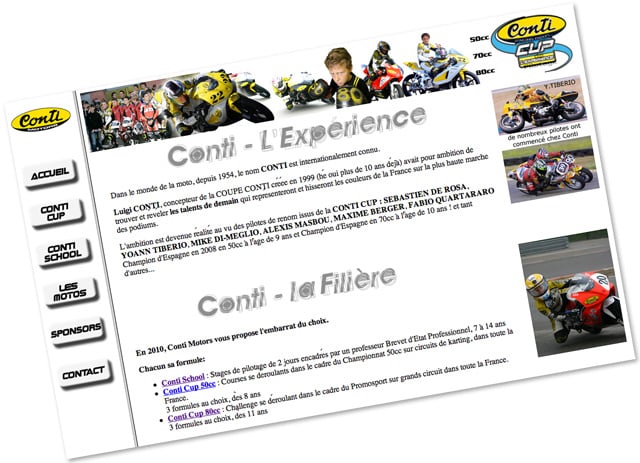 Site Conti Cup, infos sur la Conti School (école de pilotage moto)