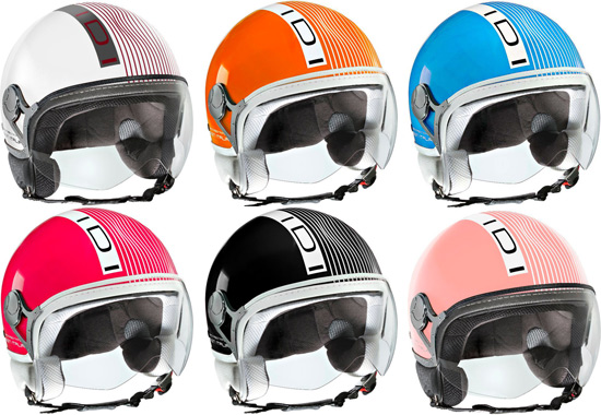 6 coloris du casque moto et scooter Stripes d'IDI