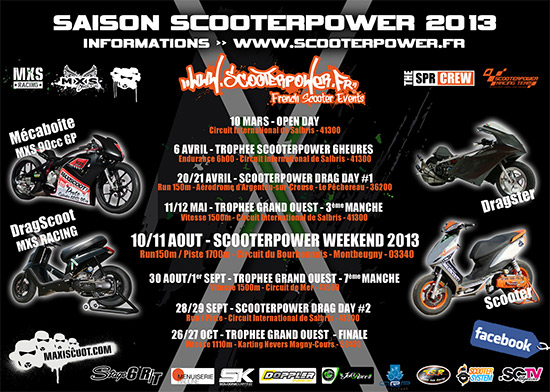 Calendrier Scooterpower 2013 : meetings de runs scooter