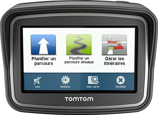 Le TomTom Rider V4 est équipé d'un écran large de 4.3 pouces (soit 11 cm)