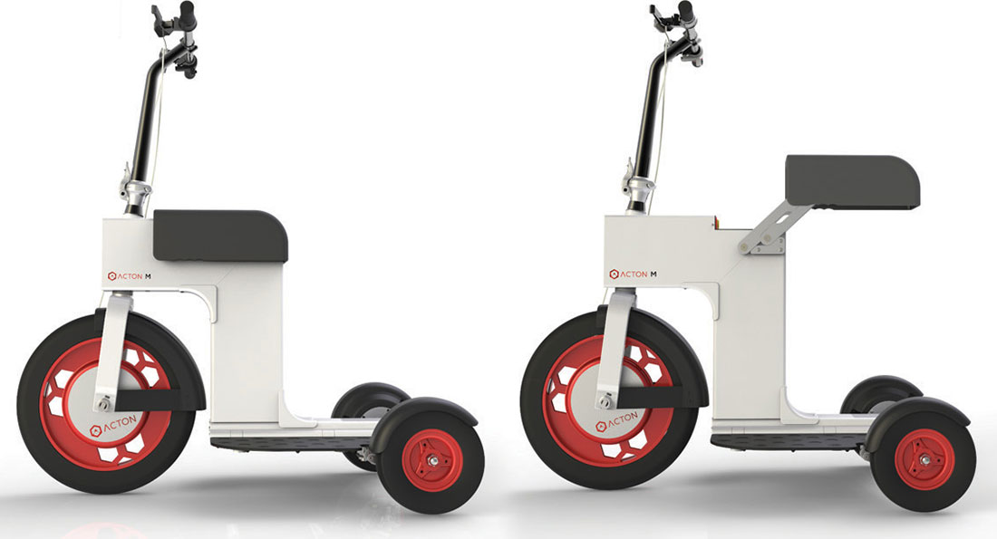 Le M Scooter est une trottinette électrique à 3 roues modulable et pliable