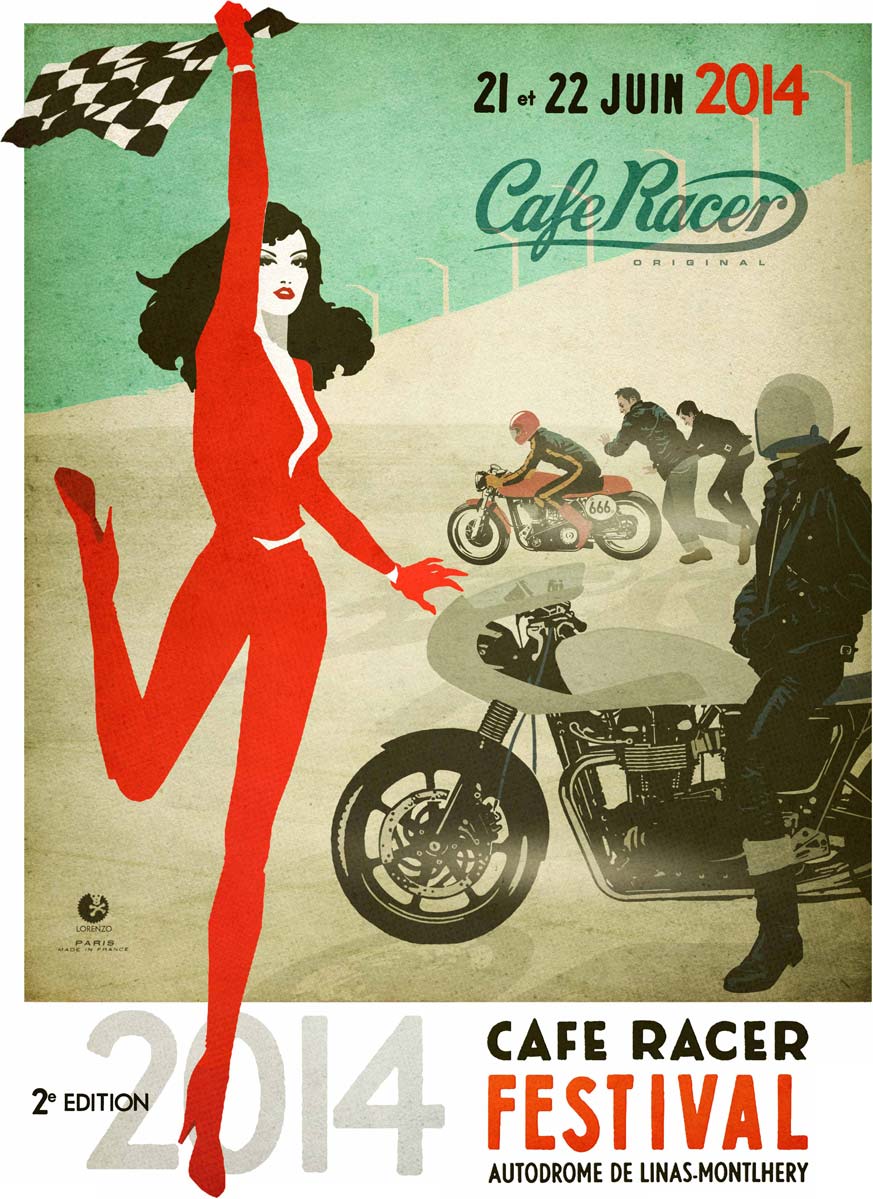 Affiche du Café Racer Festival 2014, à Linas-Montlhéry