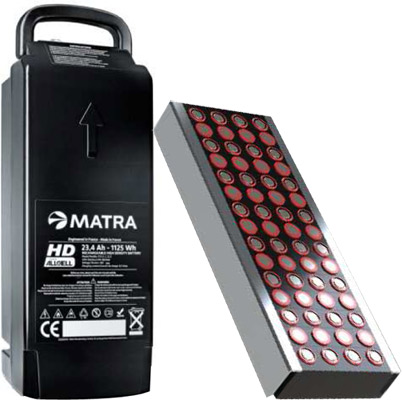 Les batteries Matra HD permettent pratiquement de doubler l'autonomie