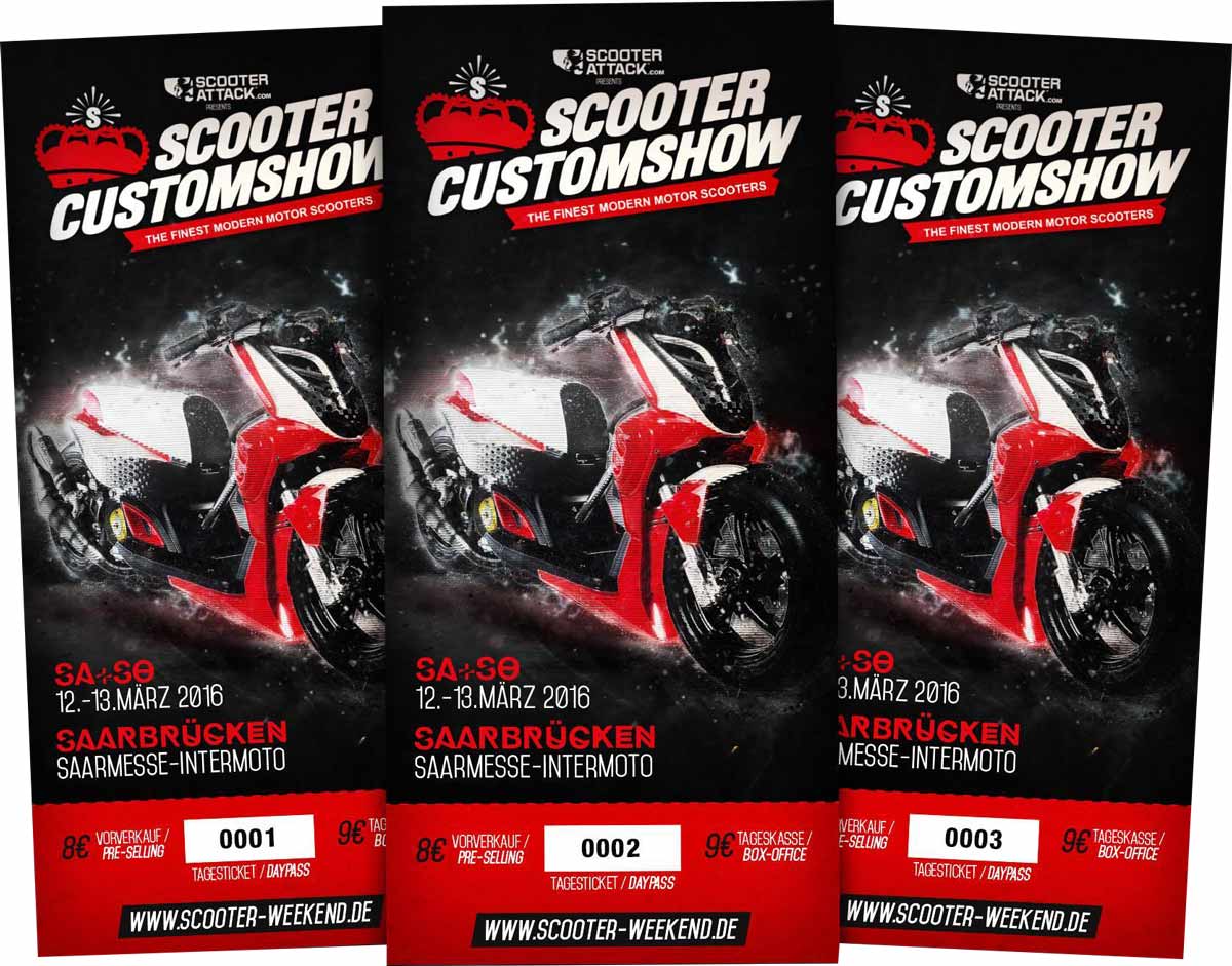 Les billets pour le Scooter Customwhow 2016 de Sarrebruck sont en vente