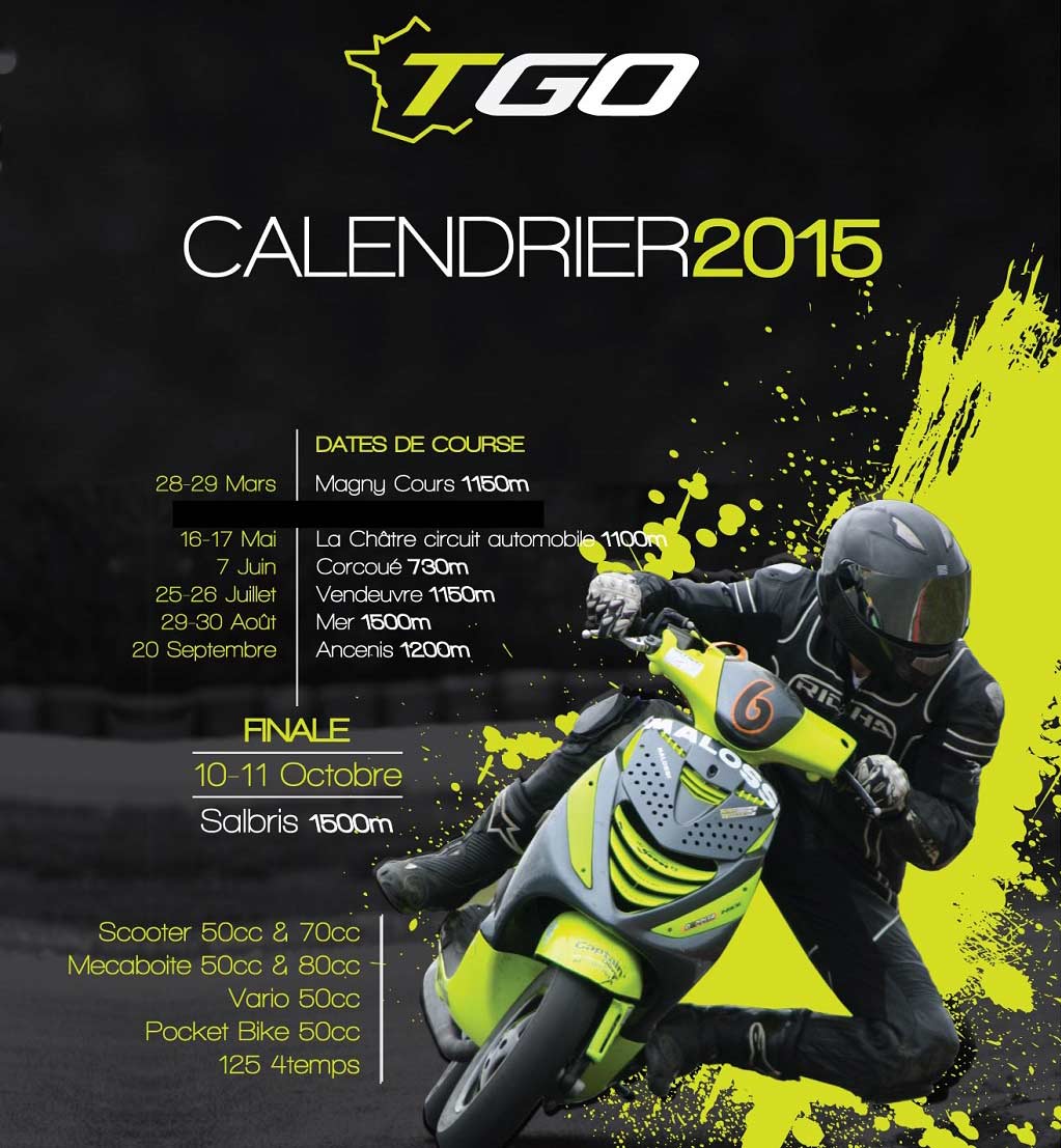 Calendrier des épreuves du TGO 2015