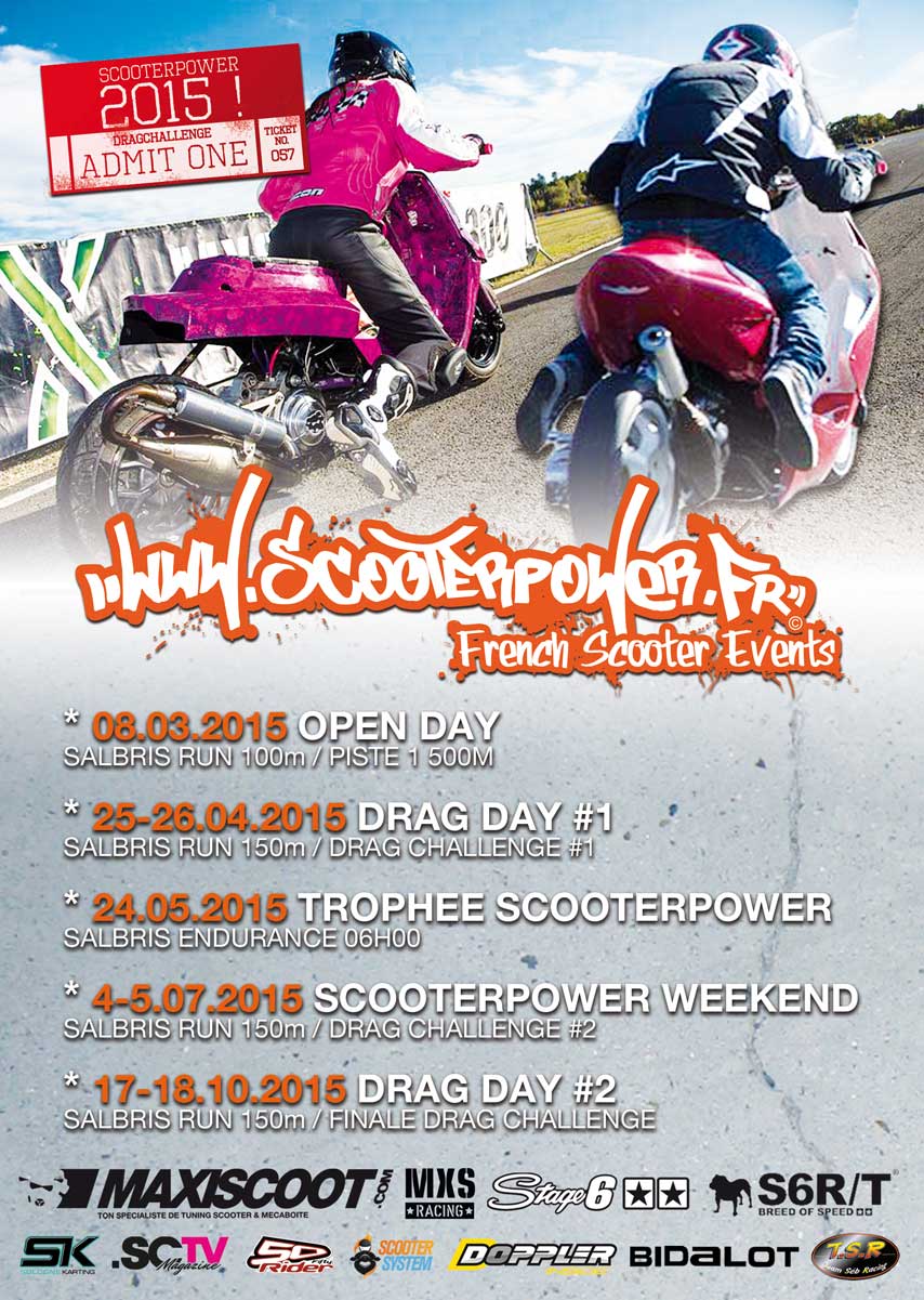 Calendrier des épreuves Scooterpower 2015