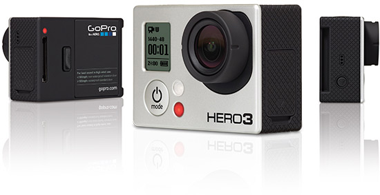 La GoPro Hero3 est 30% plus petite et 25% plus légère que son prédécesseur