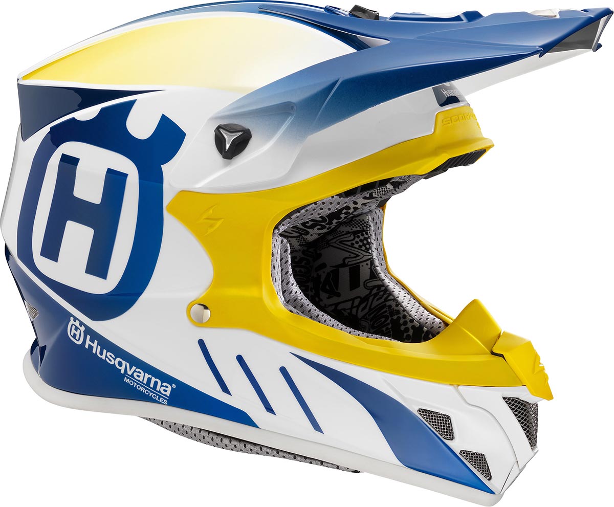 Le casque cross HQV Racing reprend la déco Factory Husqvarna 2014