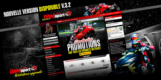 Dam sport vient de lancer la version 3.2 de son site marchand
