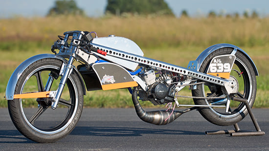 Le dragster Bidalot Expresso vise le record du monde de vitesse en 50 et 94cc