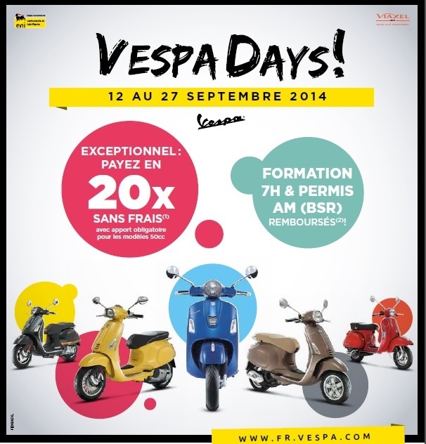 Les Vespa Days permettent de belles réductions sur les scooters 50 et 125cm3