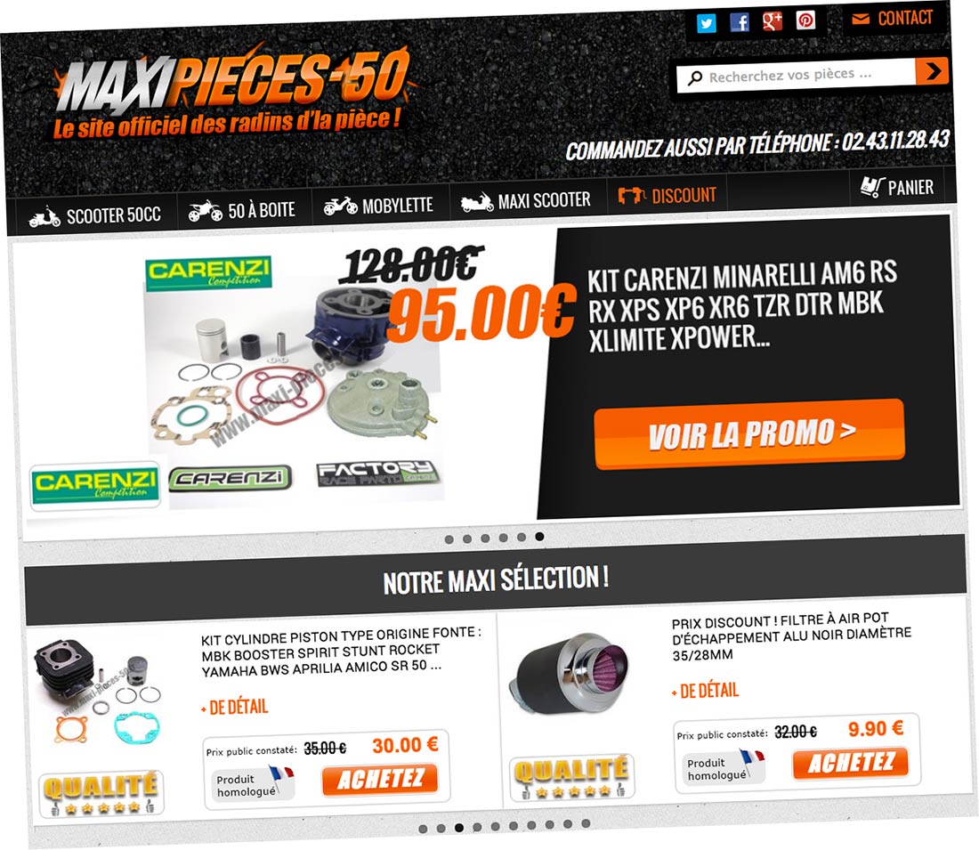 Pour 2014, Maxi Pièces 50 refond intégralement son site de vente en ligne