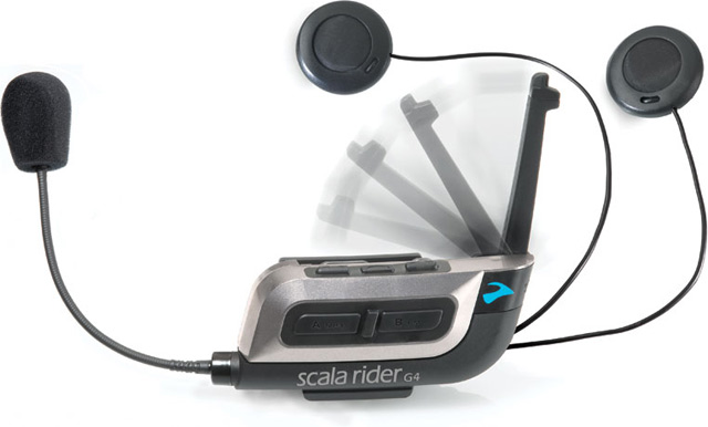 Kit de communication moto et scooter sans-fil Bluetooth Cardo Scala Rider G4