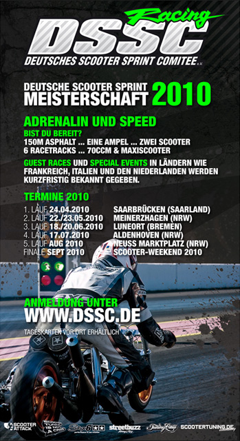 Affiche du championnat de runs chronométrés scooter DSSC 2010