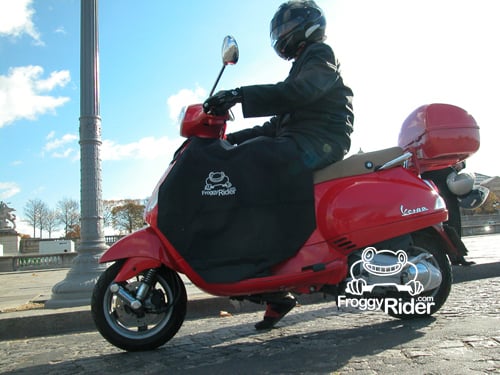 Tablier anti-pluie et coupe-vent Froggy Rider pour scooter