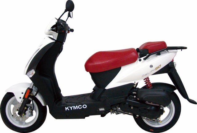 Scooter 50cm3 Kymco Agility MMC 12 pouces 4T blanc et rouge croco