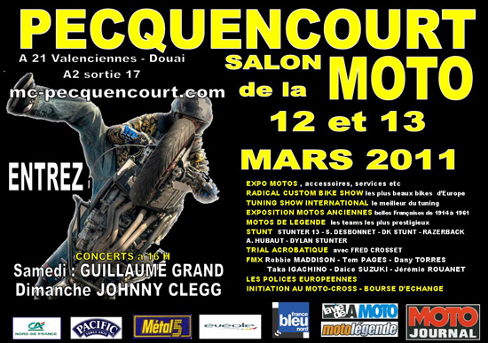 Flyer du salon de la moto de Pecquencourt 2011