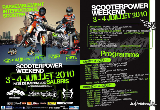 ScooterPower Week-end 2010, runs chronométrés à Salbris les 3 et 4 juillet