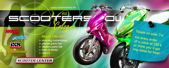 Billet d'entrée pour le salon du scooter Tuning de Cologne, le Scootershow 2011