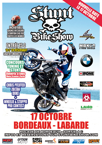 Affiche du Stunt Bike Show 2010, à Bordeaux fin septembre
