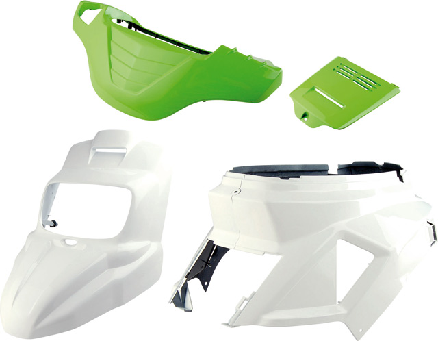 Kit carénages Tun'R New Design pour Booster Spirit 2004 vert et blanc