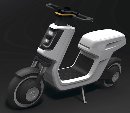 Dessin en 3D du scooter électrique Volkswagen