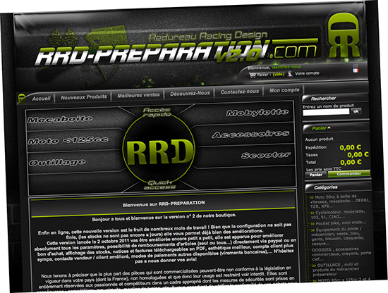 Aperçu du nouveau site de Redureau Racing Design, lancé en 2011