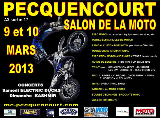 Affiche du Salon de la moto de Pecquencourt 2013