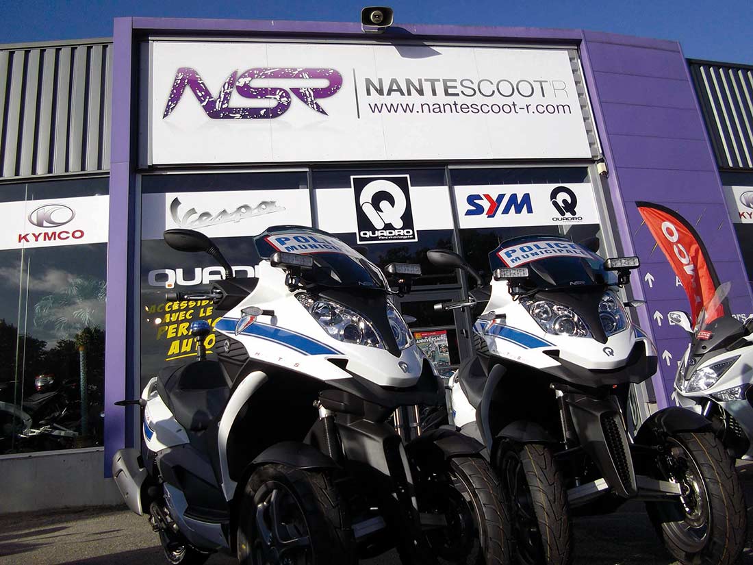 Le Police municipale de Nantes est équipée de 2 maxi-scooters Quadro 350S