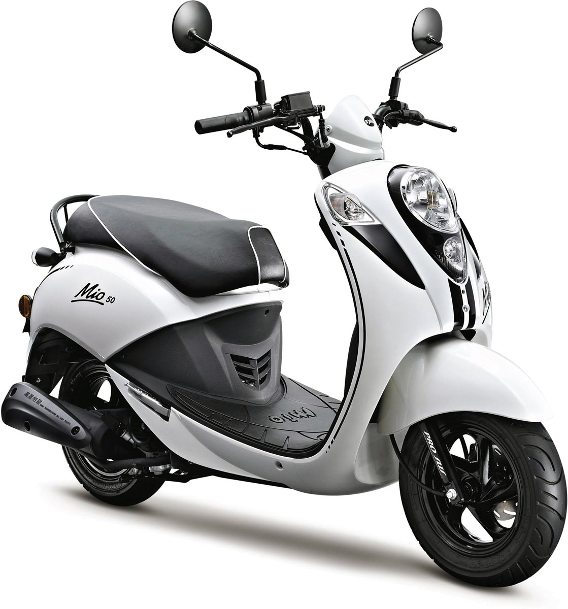 Le scooter rétro 50cc est également proposé en coloris blanc et noir