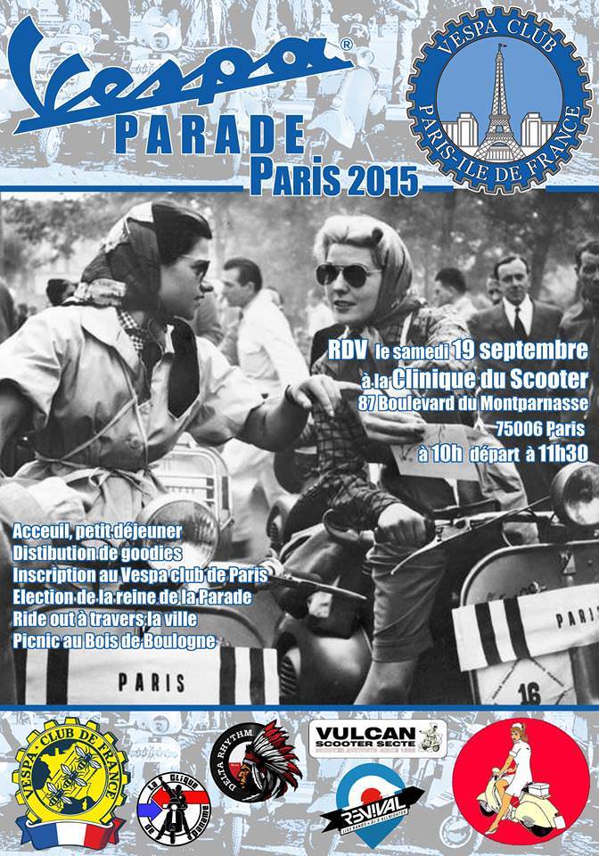 Affiche de la Vespa Parade de Paris 2015