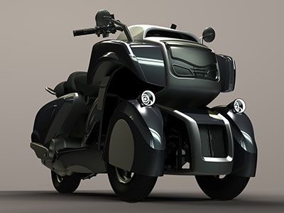 Un concept-scooter à 3 roues au look d'automobile